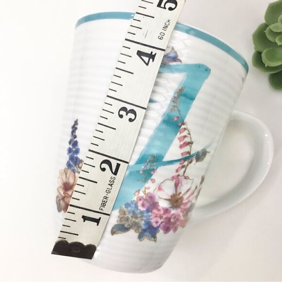 Lisa Audit Monogram Letter “J” Ribbed Floral Initial Word Mug - Picture 11 of 13